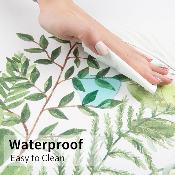 Colorful Star Green Leaves Waterproof Office Desk Mat, 31.5" x 15.7" | Non-Slip Large Computer Gaming Mouse Pad, XXL PC Laptop Protector Pads, PU Leather Desk Writing Pads for Office Home