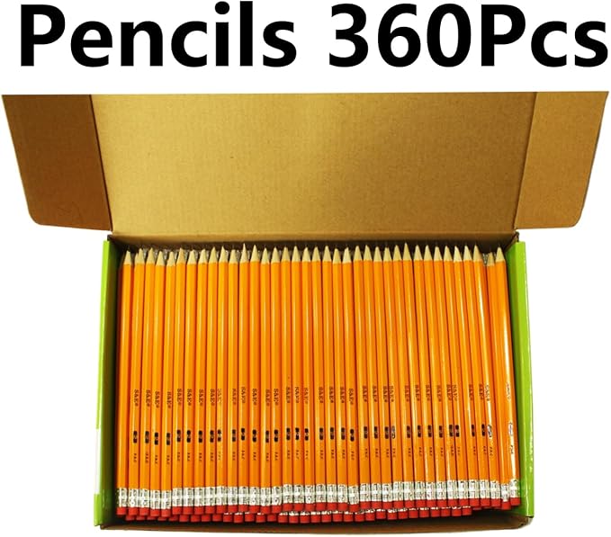 S & E TEACHER'S EDITION 360 Pack Pre-sharpened #2 Pencils with Erasers – HB Lead Bulk Pencil for Classroom, Home & Office – No.2 Pencils Back to School
