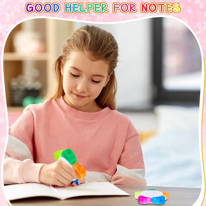 Outus 200 Pieces Petals Highlighters Assorted Colors Back to School Flower Shape Watercolor Highlighter Pens 5-in-1 Fluorescent Pens for Office School Stationery Aesthetic Supplies,5 Colors