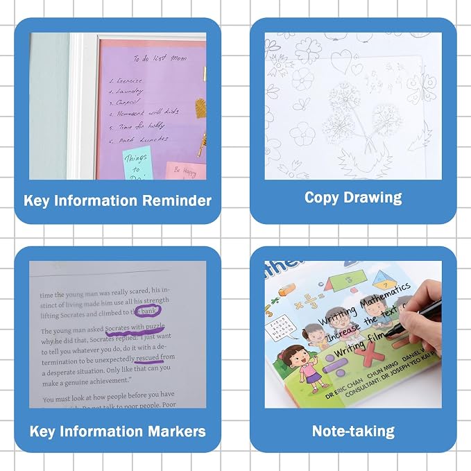 200 Sheets Large Transparent Sticky Notes, 11x8.5 Inch See Through Sticky Notes - Clear Waterproof Translucent Self-Adhesive Paper, PET Material, Ideal for Office Annotating & Organizing