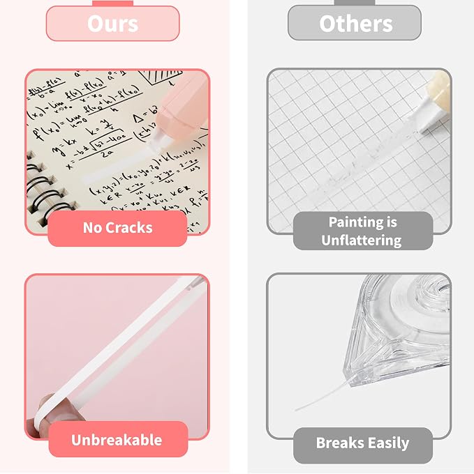 Mr. Pen- Aesthetic Correction Tape, 0.2" x 197", 6 pcs, Mocha Blush | Cute Correction Tape