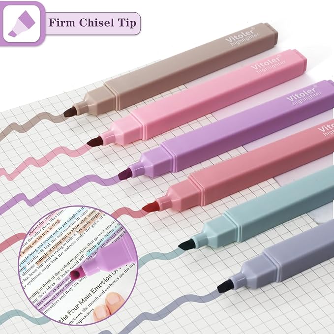 Vitoler Bible Highlighters,Cute Bible Accessories,Chisel Tip 8pcs | No Bleed, Assorted Colors Bible Study for Journaling Planner Notes School Supplie