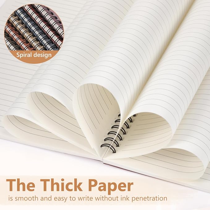 Fuutreo 6 Pack Spiral Notebook 10.5x7.45 Notebook,Aesthetic,Hot Stamping
