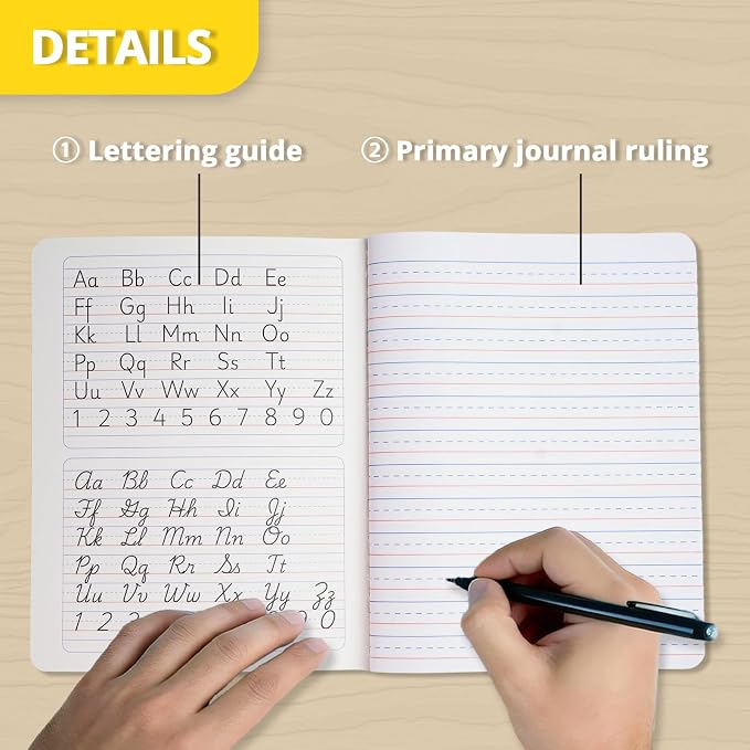 ONAVIA Primary Composition Notebook K-2, Drawing Space, 200 Pages | 100 Sheets, 9.75 x 7.5 in, Draw and Write Primary Composition book, Kindergarten Writing Journal