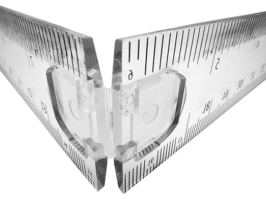 Innovative Design Clear Folding Ruler, Foldable from12 to 6" | Unfolds to a length of 30cm (12"), Reduces to a compact size of 15cm(6 ") When Folded, Ruler 12", Compacted into Pencil Case