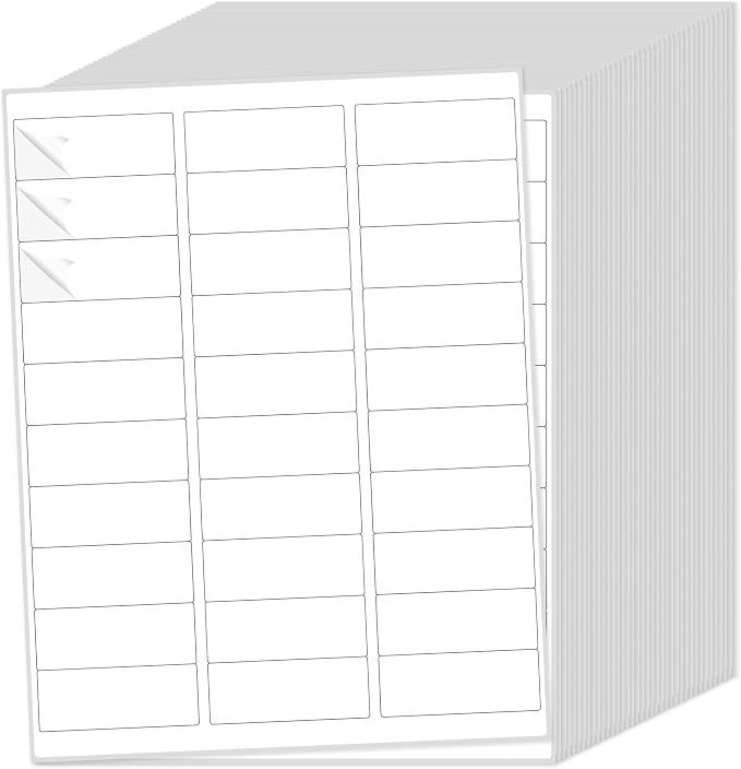 THEBLUETOUCH 15000 pcs Matte White Address Printable Labels, 1" x2-5/8 | 500 Sheets, 30 Labels Per Sheet, Blank Mailing Stickers, Compatible with Laser and Inkjet Printers for Shipping Address Use