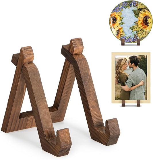 ANBOXIT Plate Display Stand, 6 Inch Plate Holder for Displaying, Decorative Picture Frame Dish Photo Plaque Platter Wood Stand | Decorative Plate Stand for Picture Frame Dish Photo Plaque Platter Wood Stand