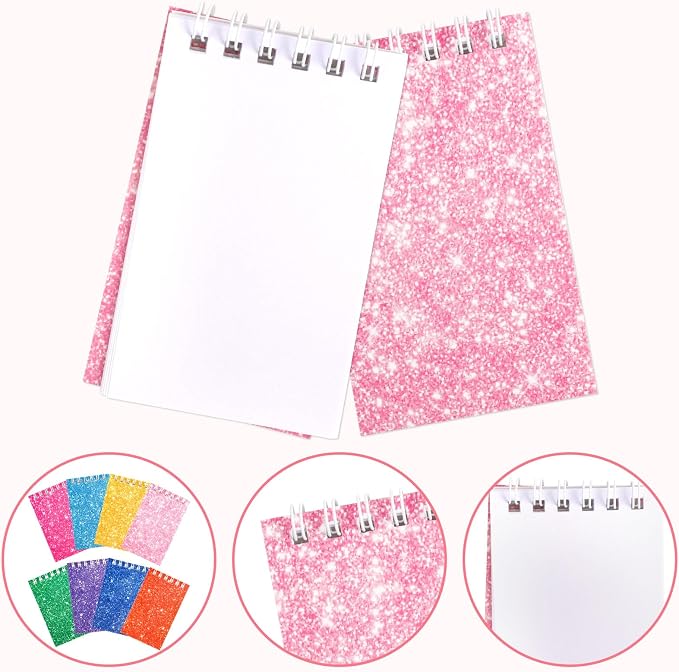 Hooqict 24 Pack Small Pocket Notebook Mini Notepads for Kids Party Favors Small Spiral Notepads Colorful Mini Notebooks Bulk Memo Pads for Work, Office, School, Classroom, 3.9 x 2.4 Inches