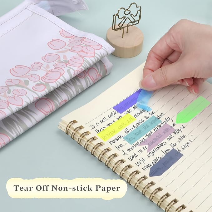 Temiary 1200 Pcs Transparent Sticky Index Tabs, Page Marker for Bible Study | Translucent Arrow Flag Tab Sticky Notes for Bookmarks Bible Tabs Notebook School Supplies
