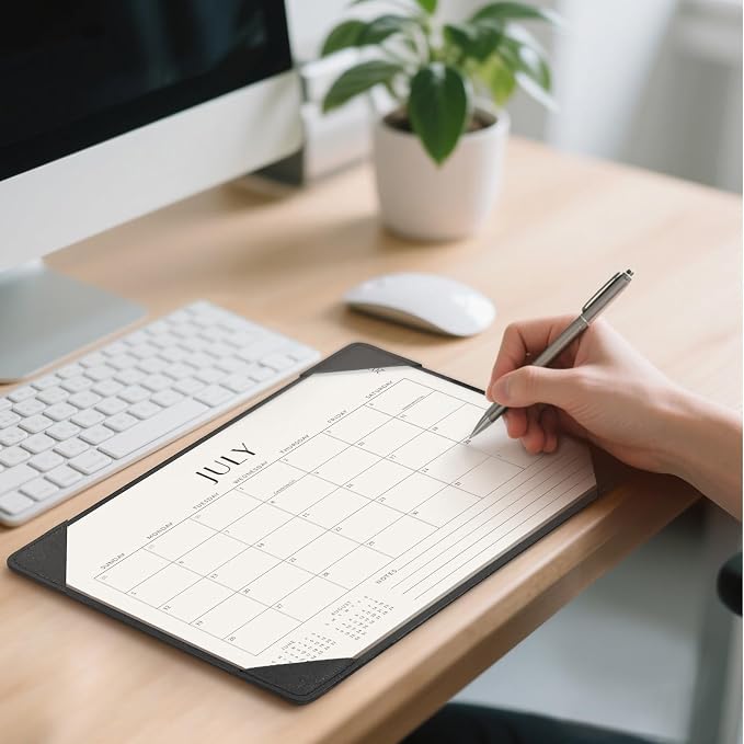Jotsome Desk Calendar 2026 - 2027 with Desktop Mat, Desk Pad Calendar From July 2026 to December 2027 14x10.5 inch, Desk Blotter Calendar for Home Office and School, Easy Planning, Gift for the Holidays, Black