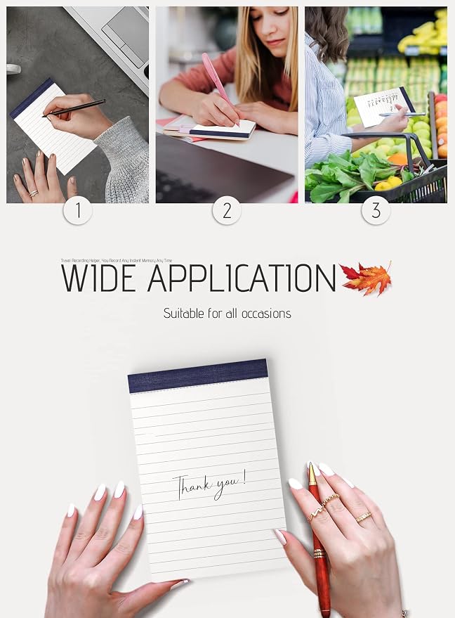 Small Note Pads 4x6 Mini Notepads 4x6 Lined Writing Pads of Paper 4x6 Memo Pads 4x6 Small Paper Pads 4 x 6 Scratch Pads 4x6 Server Pads 4x6 Small Pocket Notebook 6 Pack Server Note Pads 30 Sheets/Pad