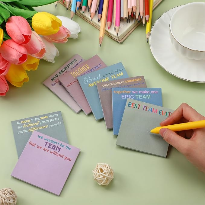 Yinder 24 Pcs Sticky Notes Gifts Bulk,Team,Morandi