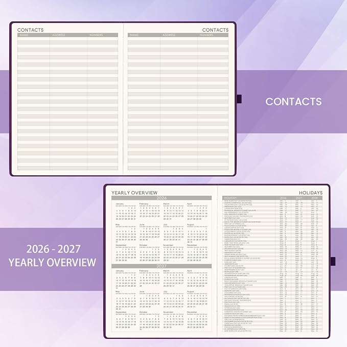 Planner 2026-2027 - Academic Planner 2026-2027, 8.5" x 11", July 2026 - June 2027, Planner Daily Weekly and Monthly, Pen Holder, Pocket, 25 Notes Pages, Faux Leather Cover