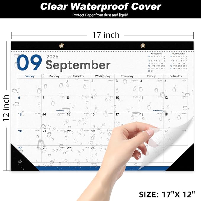 MZD8391 Desk Calendar 2026-2027, Jul 2026-Dec 2027, 17" x 12", 18 Months | Large Desktop Calendar, Big Academic Calendar, Julian Date, Monthly Planner/Wall Calendar, Home School Office Organizing Gift
