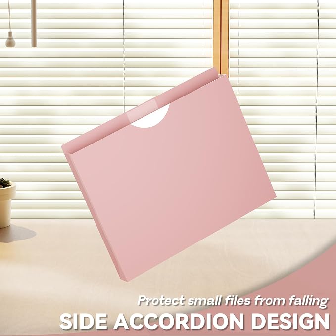 Plastic 1 Inch File Jackets Letter Size,Heavy Duty Expansion Pocket | Expanding File Folde for Documents,12 Pack Manilla Pocket Folders,Job Folders File Jacket with Straight Cut Tabs,Pastel Color