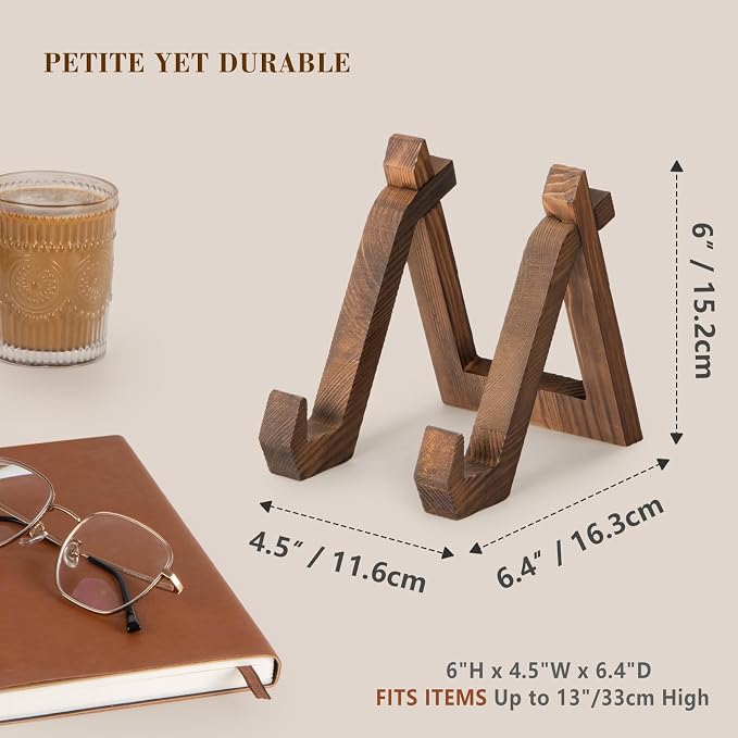ANBOXIT Plate Display Stand, 3 Pack 6 Inch Plate Holder for Displaying | Decorative Plate Stand for Picture Frame Dish Photo Plaque Platter Wood Stand