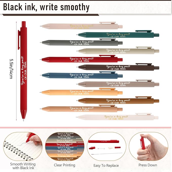 Resurhang 48 Pcs/24 Set Back to School Gifts for Students Teacher, Inspirational A6 Spiral Journal Notebook with Pen for Employee Team Teachers Students Classroom Rewards(Vivid Color,Team Together)