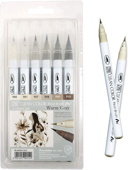 Kuretake ZIG Clean Color Brush Marker, Flexible Brush Tips, Watercolor Pens for Painting, Drawing, Calligraphy and Brush Lettering for Artists