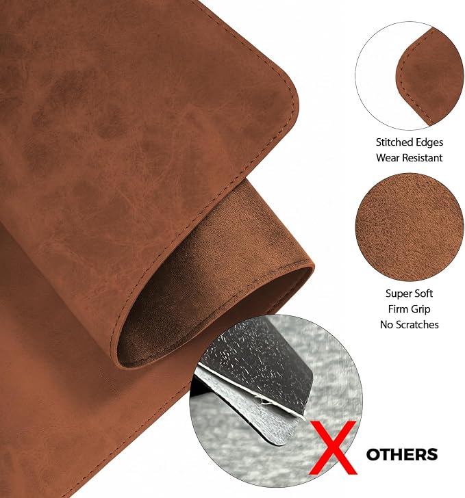 Mouse pad, Non-Slip Washable Waterproof Computer Mouse mat Thick for Laptop Wireless Mouse Home Office Travel, Portable 9.8"x 8.3" S Brown
