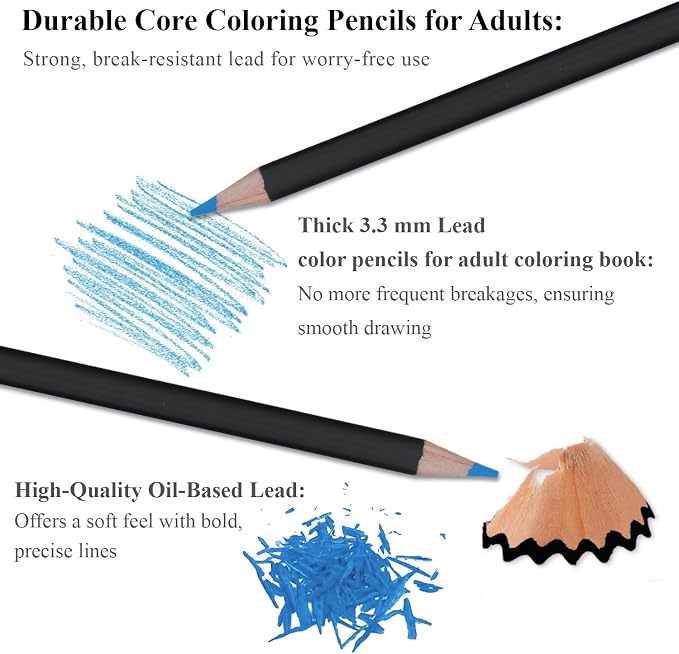 Yagol Colored Pencils for Adult Coloring Books, 72 Color Pencil Set, Soft Core Color Pencils for Adult Coloring Book, Coloring Pencils for Adults - Drawing, Sketching, Blending & Shading-Art Supplies.