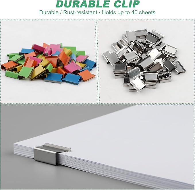 3 Pcs Handheld Paper Clam Clip Dispensers with 100Pcs Reusable Paper Clam Clip Refill, Portable Binder Clipstapler for Organizing Files and Documents