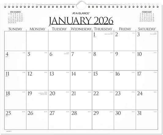 AT-A-GLANCE 2026 Wall Calendar, Monthly, 15" x 12", Medium, Business (997-1-26)