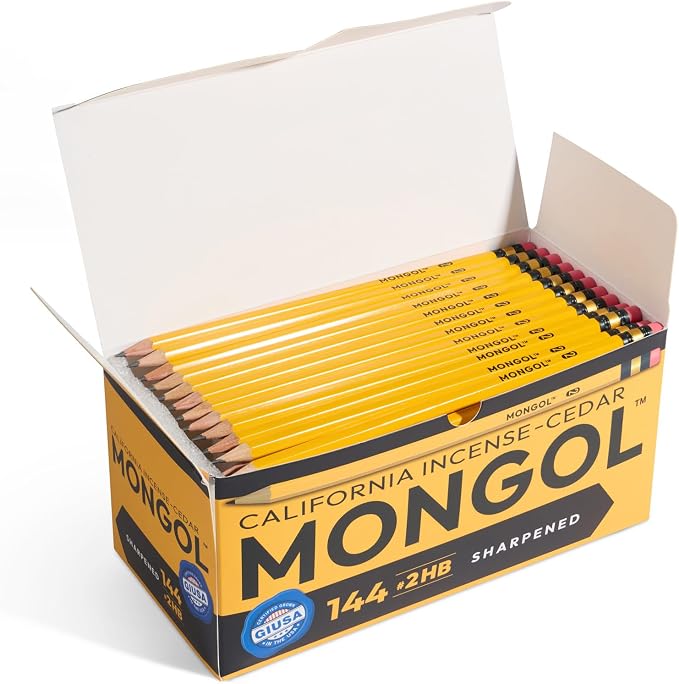 Mongol Classic Incense Cedar #2 Pencil - 144-Pack - Pre-sharpened, European Graphite Core, US Grown Cedar, Smudge Free Eraser – Nontoxic PMA Certified
