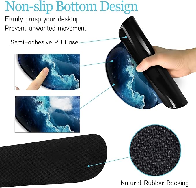 LIMKRIAN Galaxy Mouse Pad Large Desk Matt for Desktop, 4 in1 XXL Mousepad | Ergonomic Mouse Pad with Gel Wrist Rest, Gaming Mousepad Wrist Support, Keyboard Mat, Coaster, Office Desk Decor Accessories