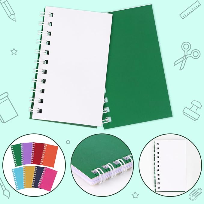 24Pack Pocket Notebook Small Notepad Pocket Notepad Small Spiral Notebook Mini 4x2.4 Pocket Notebook With Thick Paper, Memo Pads for Work, Home, Office, School, Gifts