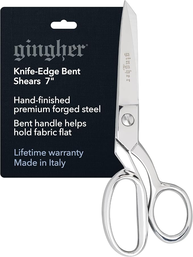 Gingher 7" Professional Dressmaker Scissors for Fabric Cutting & Sewing