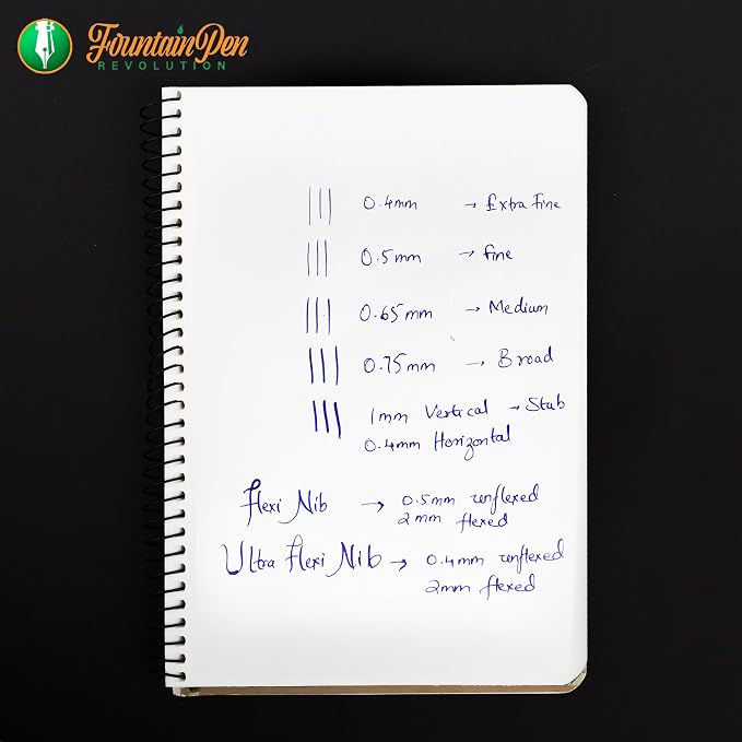 FPR #6 Chrome EF Ultra Flex Fountain Pen Nib for Writers, Professionals | Custom-Ground Shoulders, 0.4 mm EF to 2.0 mm Line Variation, German-Made Stainless Steel Tipping, Drill Point