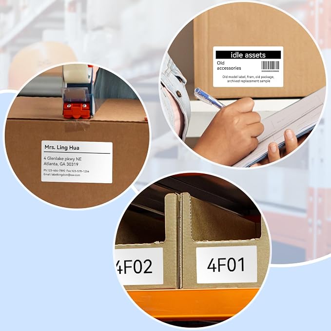 Compatible with Dymo Labelwriter 30256 Large Shipping Labels 2-5/16'' x 4'' | Thermal white paper label, for LW 450 Twin Turbo Duo printer, 59 mm x 102 mm, 300/Roll, 1 Roll, Black on white