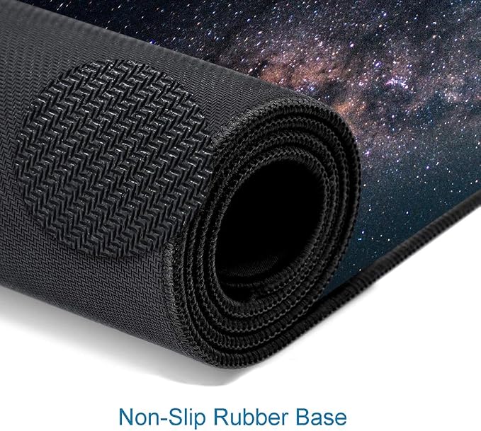 Large Gaming Mouse Pad with Stitched Edges, Galaxy Desk Mat, Extended XL Keyboard Pad, Non-Slip Rubber Base Desk Pad for Keyboard and Mouse, 31.5X11.8 inch