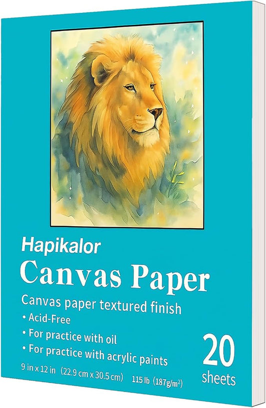 Canvas Painting Acrylic Sketch Book - 9x12 Inch, 20 Sheets (115lb/187g) Mixed Media Sketchbook, Art Supplies for Adults & Kids Canvases Painting pad for Acrylic, Oil, Marker, Drawing, Sketching