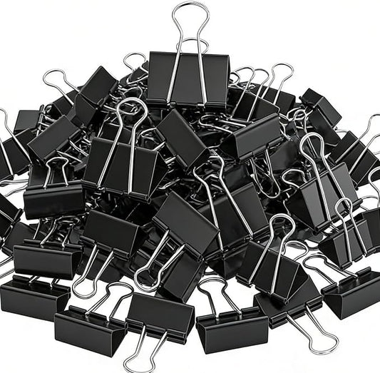 200 Count Binder Clips Assorted Sizes, 4 Sizes Large, Medium, Small, Mini, Metal Paper Clamps, Bulk Black Clips Office Supplies (1 1/4", 1", 3/4", 1/2 Inch) KKEETUR