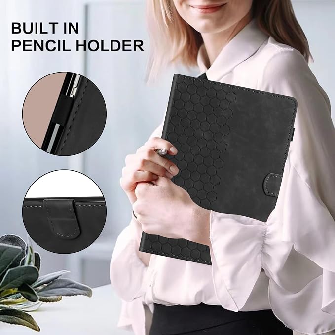 Rotating Case for Amazon Kindle Fire HD 10 Tablet & Fire 10 Plus Case,Black | (13th/11th Generation 2023/2021 Release) 360 Degree Swivel PU Leather Folio Stand Cover for 10.1" Fire HD 10 11th/13th Case