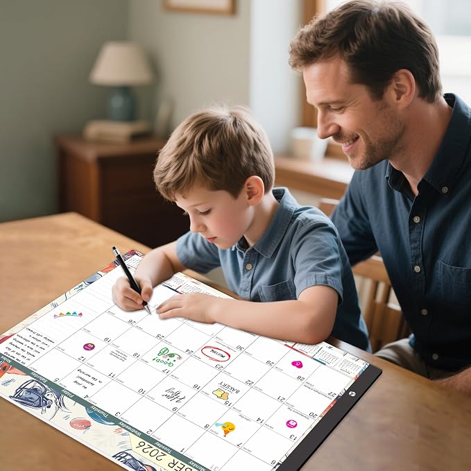Gannyfer Desk Calendar 2026-2027, 18-Month Large Desk Calendar, Use Now Through June 2027, 22" x 17" Desktop Pad Calendar, Perfect for Your Home, School, or Office (6 Stickers Included)