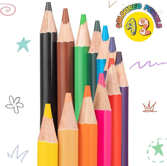 Colored Pencils,12 Count Presharpened Color Pencil,Classroom Set,School Supplies for Kids