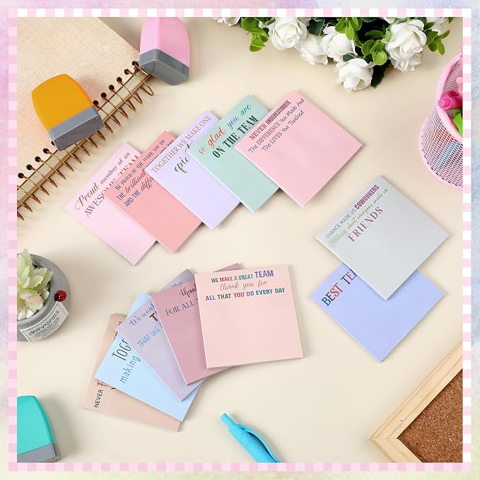 Yinder 24 Pcs Sticky Notes Gifts Bulk,Team,Aesthetics
