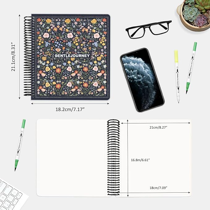 Hardcover Sketchbook,7.2"x8.3"Spiral Bound Drawing Pad, Wildfloral Tapestry | 150gsm(92lb)Acid-Free Thick Paper,Blank Art Journal for Adults,Artists&Beginners,Ideal for Sketching,Doodling and Mixed Media