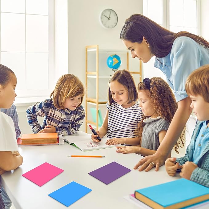 Whaline 6 Pack Blank Notepads 4 x 6 Inch Colorful Paper Pads 50 Sheets Each Pad Small Memo Pads with Cardboard Backing for Classroom Home Office Supplies