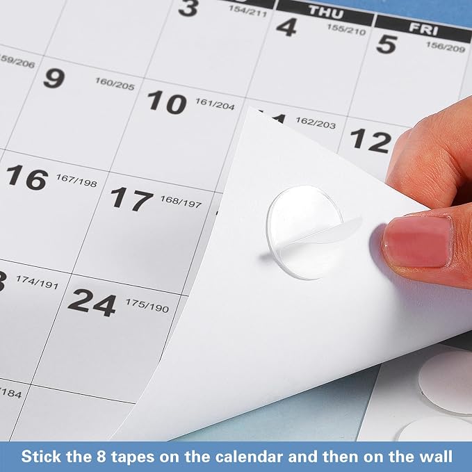 2026-2027 Yearly Wall Calendar - Calendar 2026-2027, July 2026 - June 2027 | Large Wall Calendar 26-27, 34.8" x 22.8"(Open), Full Year Calendar Large, One Page Vertical with Round Stickers - Haze Blue