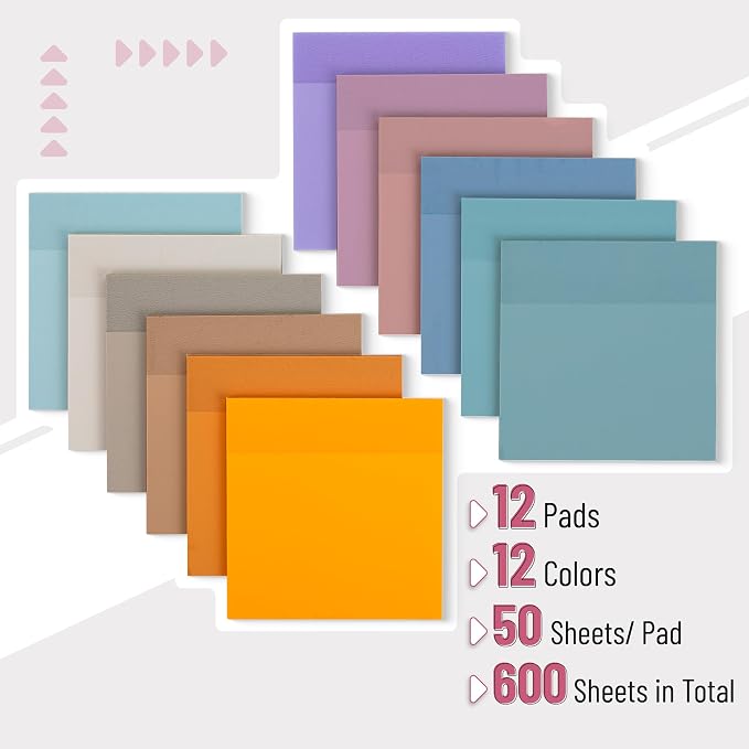 Mr. Pen- Transparent Sticky Notes, 3" x 3", 12 Pads, 600 Sheets | See Through Self-Adhesive Notes for Bible Journaling and Studying, Water-Resistant, Easy to Peel, Clean Removal