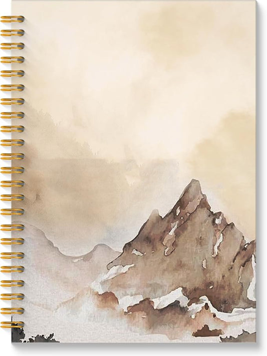 Watercolor Mountain Landscape Spiral Notebook, Gifts for Nature Lovers Journal, Travel Journal Notebook, Gifts for Travelers Women Men, 5.5x8.3 Inch
