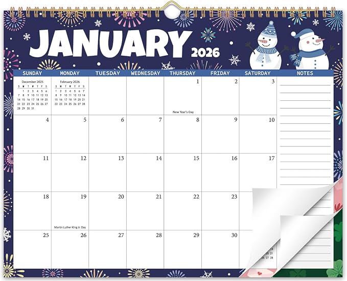 2026 Wall Calendar 12 Months, Wall Calendar from January 2026 to December 2026, Large Hanging Calendar with Thick Paper, Perfect for Home and Office Monthly Organizing & Planning, 14"x11", Seasonal