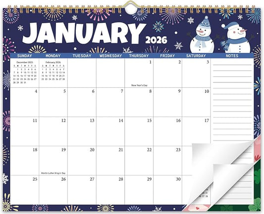 2026 Wall Calendar 12 Months, Wall Calendar from January 2026 to December 2026, Large Hanging Calendar with Thick Paper, Perfect for Home and Office Monthly Organizing & Planning, 14"x11", Seasonal