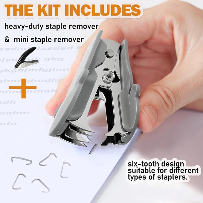 Aterflym Professional Staple Remover & Puller – Staple Remover Without Tearing, Heavy Duty Stapler Remover Tool, White & Black, 2 Pack for Office/Desk/Classroom