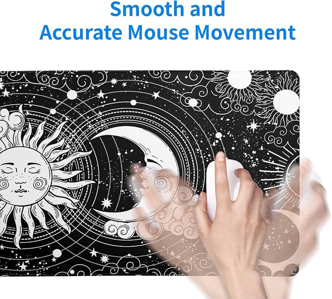 Magic Astrology Extended Big Mouse Pad Large, Gaming Mouse Pad Desk Pad,27.6x11.8 Inch Long Computer Keyboard Mouse Mat Black Mousepad with 3mm Non-Slip Base and Stitched Edge for Gaming and Office