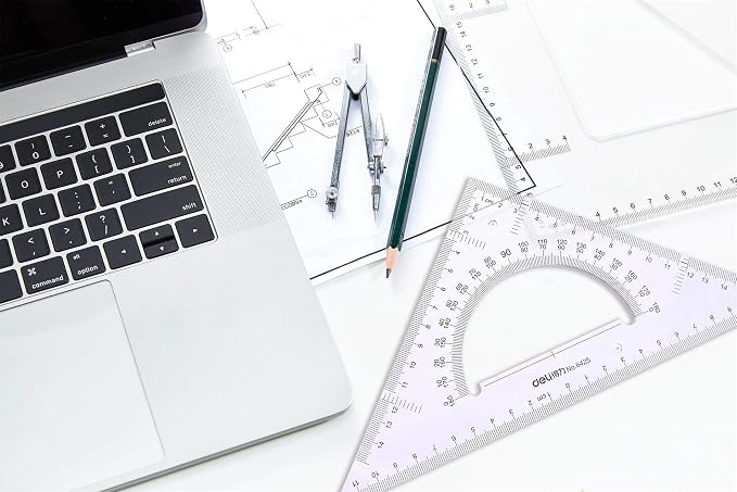 Large Triangle Ruler Square Set,Triangle Protractor,2 Pieces (Size 2)