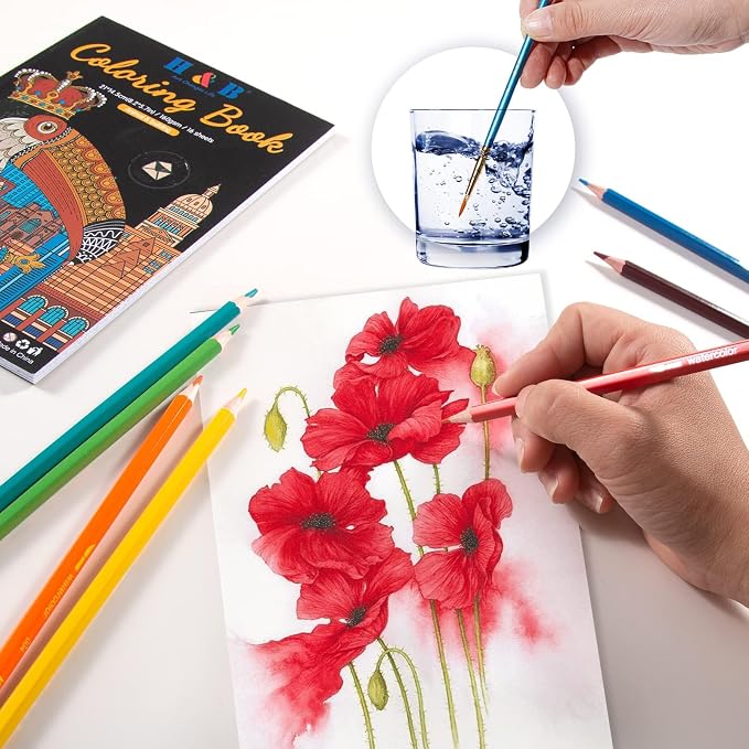 H & B 150PCS Drawing Pencils Set with Portable Zipper Bag – Professional Sketching & Art Supplies Kit with Sketchpad and Colored Pencils for Adults & Artists